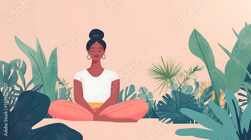 Mindful moments capture woman finding peace in nature's embrace with gentle sunlight for serene reflection and calming outdoor sanctuary concept.