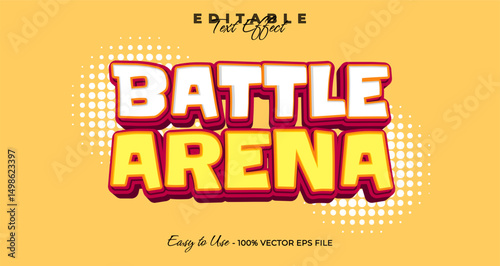 Battle arena editable text effect, 3d typography in graphic styles