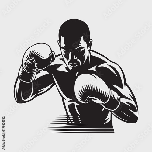 vector illustration of a boxer