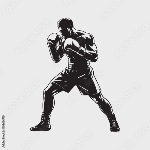 silhouette of a young man,silhouette of a man dancing,The Fighter's Stance
