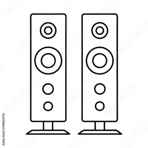 speakers isolated on white background