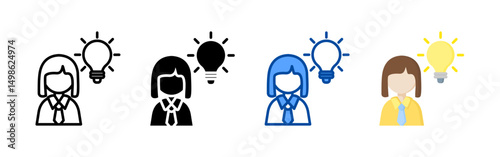 Creativity icon set bundle. Multi style icon collection perfect for websites, apps, and presentations. Simple vector icon collection