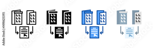 Merger icon set bundle. Multi style icon collection perfect for websites, apps, and presentations. Simple vector icon collection