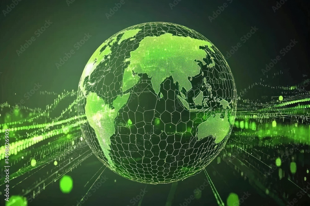 Obraz premium Abstract global data visualization