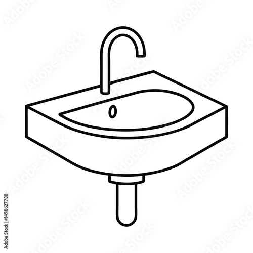 hand drawn vector illustration of a kitchen sink