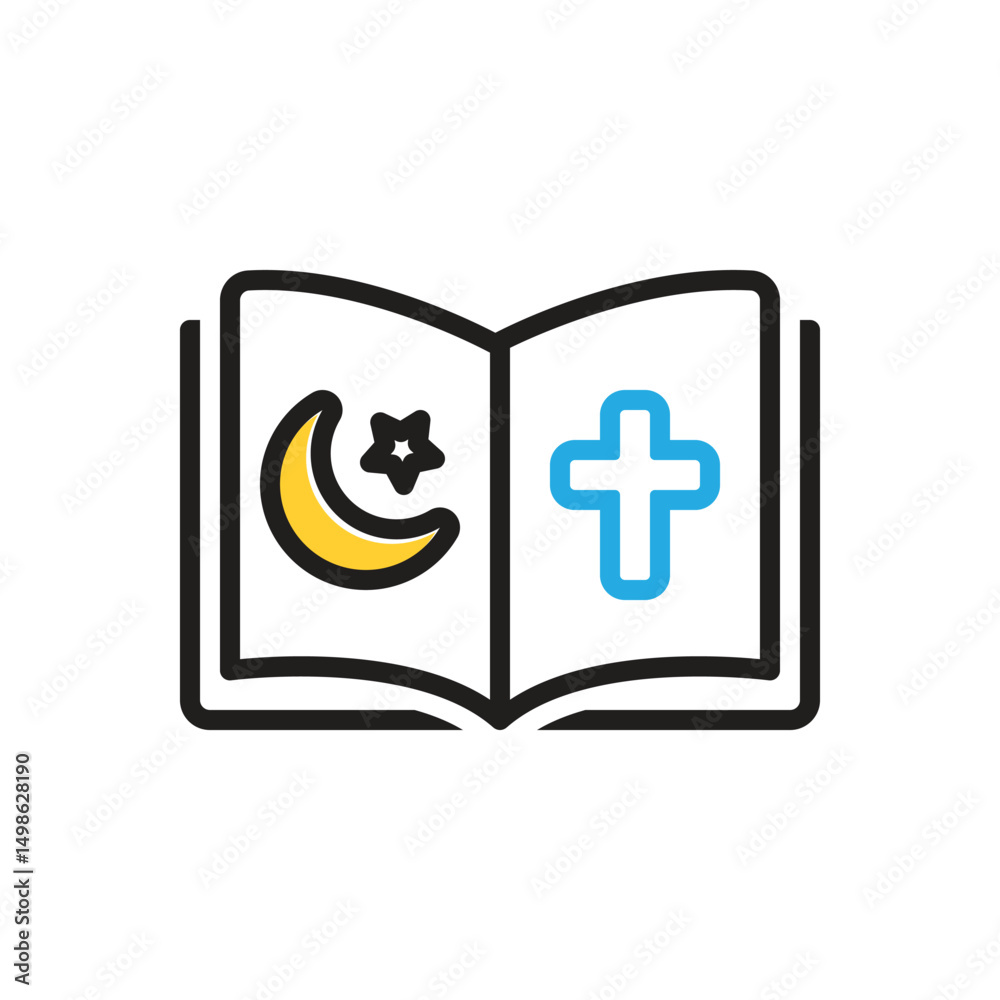 Fototapeta premium Multi color icon for religious