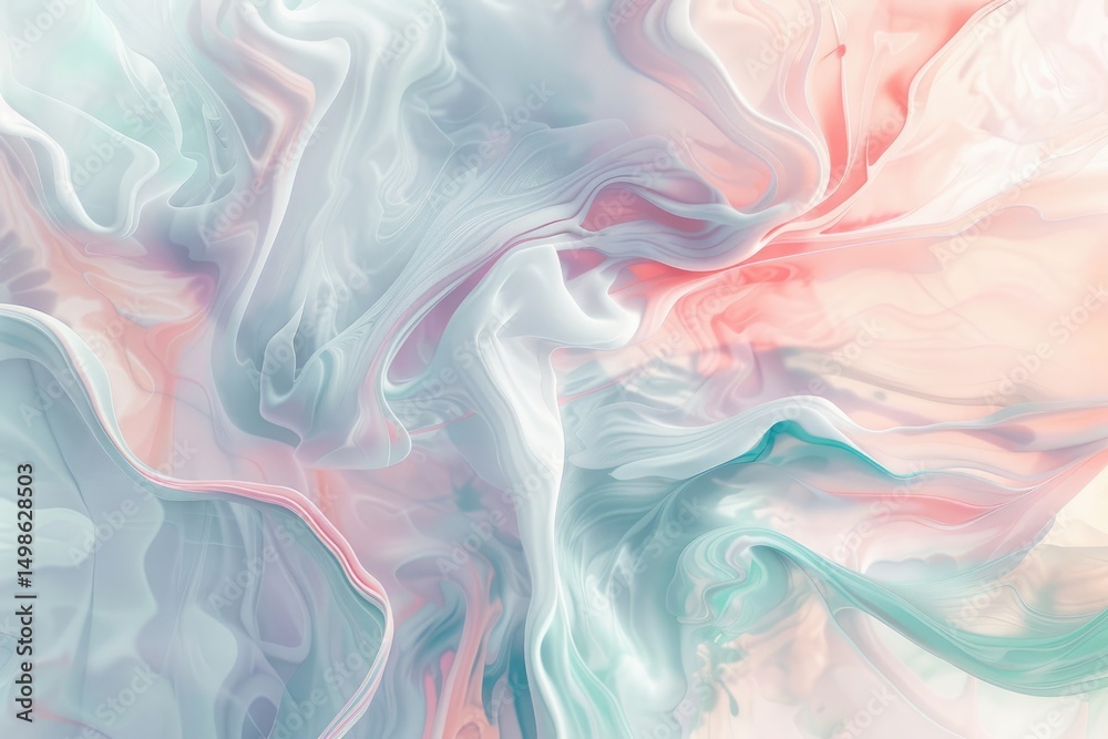 Obraz premium Abstract vivid colorful wave flowing express dreamy texture. Seamless texture vividness pastel swirling convey sense of gentle and soft emotion scene perfect for effect and graphic design. AIG61.