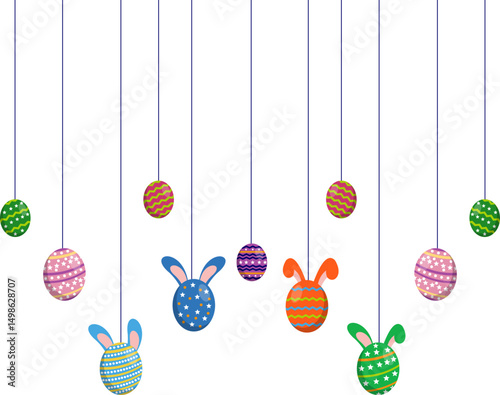 Hanging Bunny Easter Egg Decoration