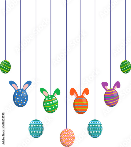 Hanging Bunny Easter Egg Decoration