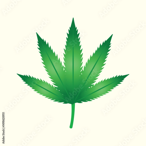 a sprig of marijuana leaves commonly used for drugs or narcotic use