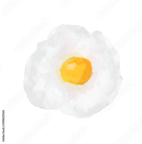 Watercolor sunny side up egg illustration