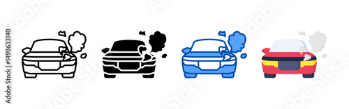 Vehicle problems icon set bundle. Multi style icon collection perfect for websites, apps, and presentations. Simple vector icon collection