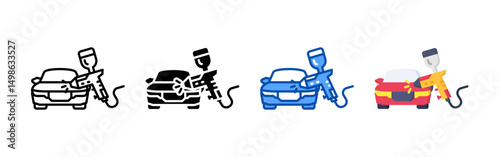 Car painting icon set bundle. Multi style icon collection perfect for websites, apps, and presentations. Simple vector icon collection