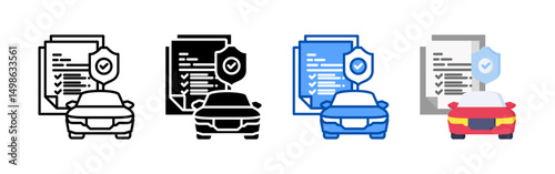 Car insurance icon set bundle. Multi style icon collection perfect for websites, apps, and presentations. Simple vector icon collection