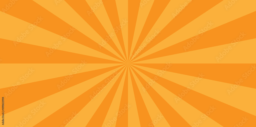 Abstract orange sunburst ray and vector illustration background. Modern stipes line ray grunge design beam pattern texture.	
