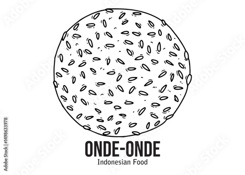 Onde-Onde vector hand drawing