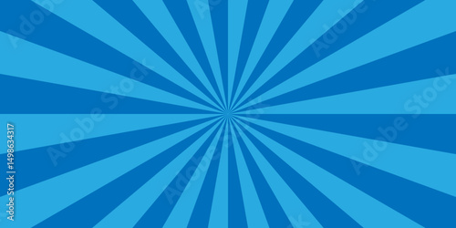 Seamless abstract sun ray blue and green Vintage sunbeam backdrop, boom, comic. Cartoon pop art template summer banner background.