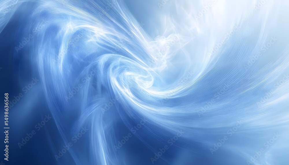 Fototapeta premium Abstract design with flowing light blue forms.