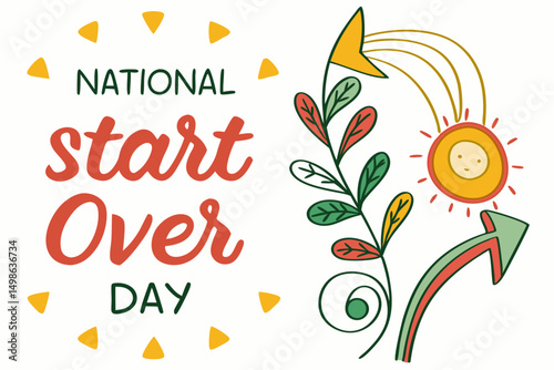 NATIONAL START OVER DAY vector illustration