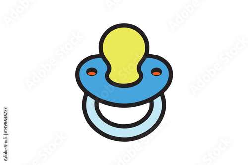 Baby pacifier icon silhouette illustration with white background.03
