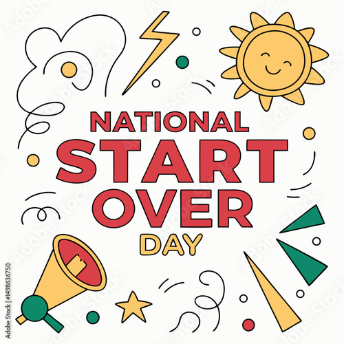 NATIONAL START OVER DAY vector illustration