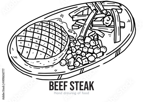 vector illustration of a beef steak