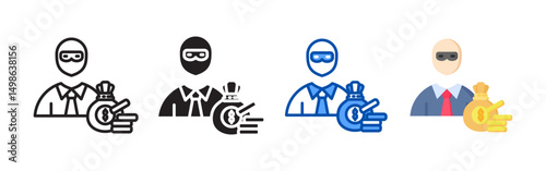 Fraud icon set bundle. Multi style icon collection perfect for websites, apps, and presentations. Simple vector icon collection