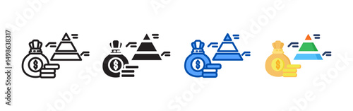 Pyramid icon set bundle. Multi style icon collection perfect for websites, apps, and presentations. Simple vector icon collection