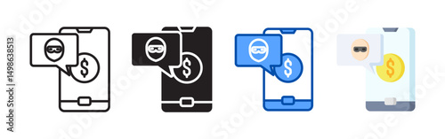 Scam icon set bundle. Multi style icon collection perfect for websites, apps, and presentations. Simple vector icon collection