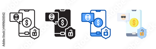Cybercrime icon set bundle. Multi style icon collection perfect for websites, apps, and presentations. Simple vector icon collection