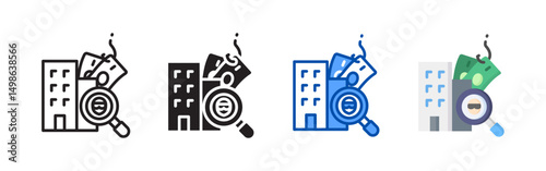 Fraud detection icon set bundle. Multi style icon collection perfect for websites, apps, and presentations. Simple vector icon collection
