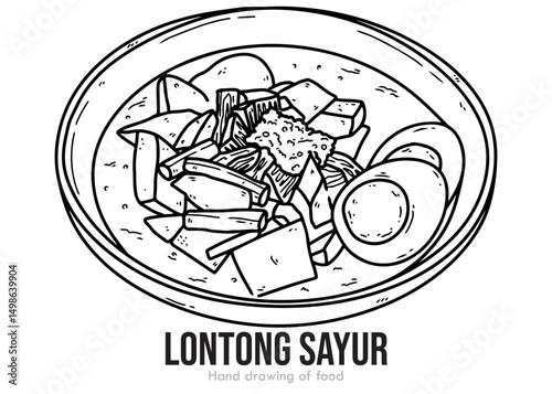 vector illustration of a lontong sayur.