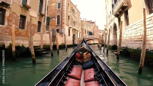 Gondola Ride Through Canal in Venice