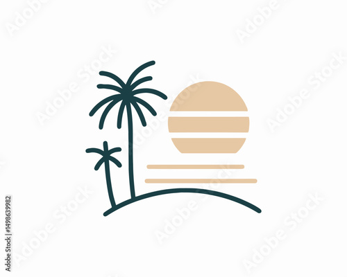 beach chair and palm tree