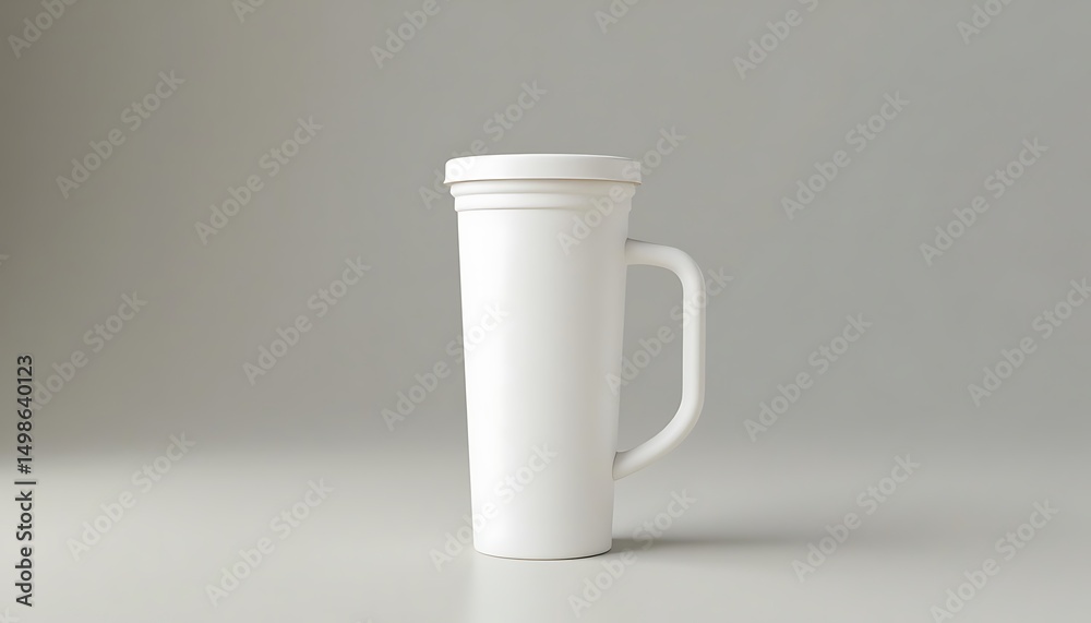 Tall White Mug with Lid Stationary Drinkware Tall White Mug with Lid Stationary Drinkware