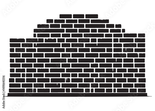 Solid Brick Wall Illustration Silhouette Vector Graphic Design