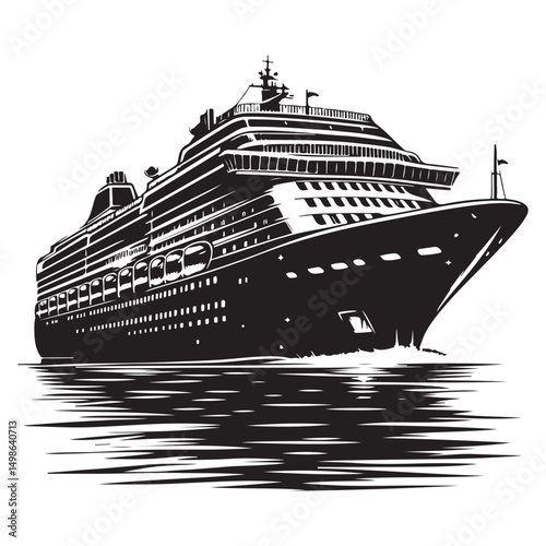Luxury cruise ship vector art maritime transportation design for vacation