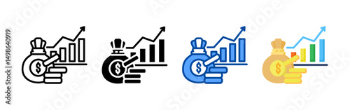 Inflation icon set bundle. Multi style icon collection perfect for websites, apps, and presentations. Simple vector icon collection