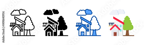 Residential icon set bundle. Multi style icon collection perfect for websites, apps, and presentations. Simple vector icon collection