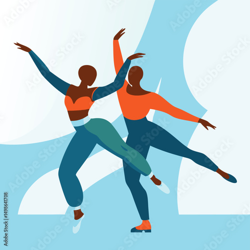 Dancer Vector Illustration – Dynamic and Expressive Pose Design Featuring Ballet, Hip Hop, and Contemporary Dance Movement in Artistic Style


