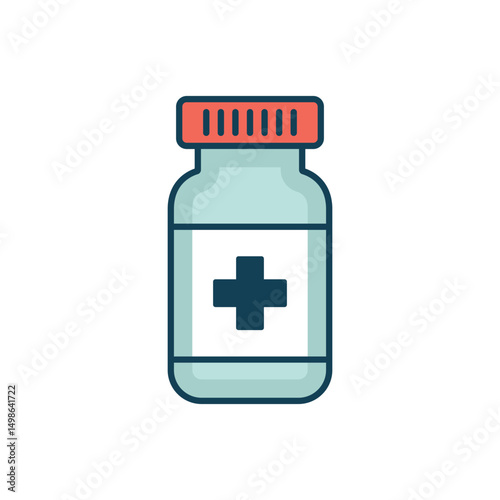 Antibiotic Bottle Colorful Vector Design