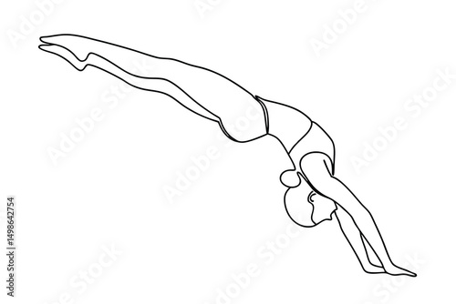Continuous one line drawing woman gymnast backbend