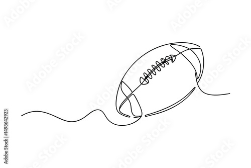 Continuous one line drawing american football sport game
