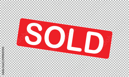 Sold stamp Icon . Flat vector icon . Vector Illustration . EPS 10 . 