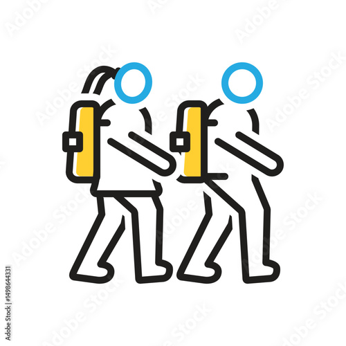 Multi color icon for school children