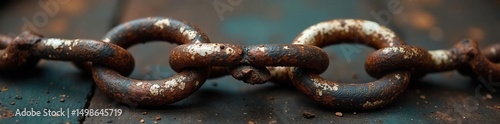 A close-up shot of rusted shackles, signifying the harsh realities of slavery and the enduring legacy of oppression , dark, iron, somber