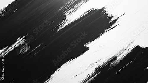 Abstract black paint strokes on white background