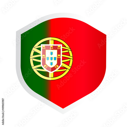 Shield Icon of Portuguese Flag Representing Strength, Identity, and National Pride