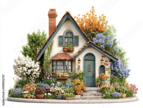 Charming Cottage House with Lush Spring Garden