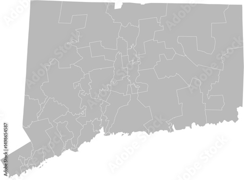 Connecticut state senate districts vector map (Web Mercator projection, PPT-compatible & fully editable)